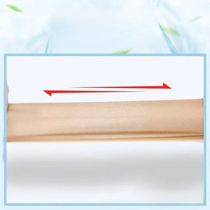 Close-up view of stretchy breathable fabric on a seamless knee support sleeve