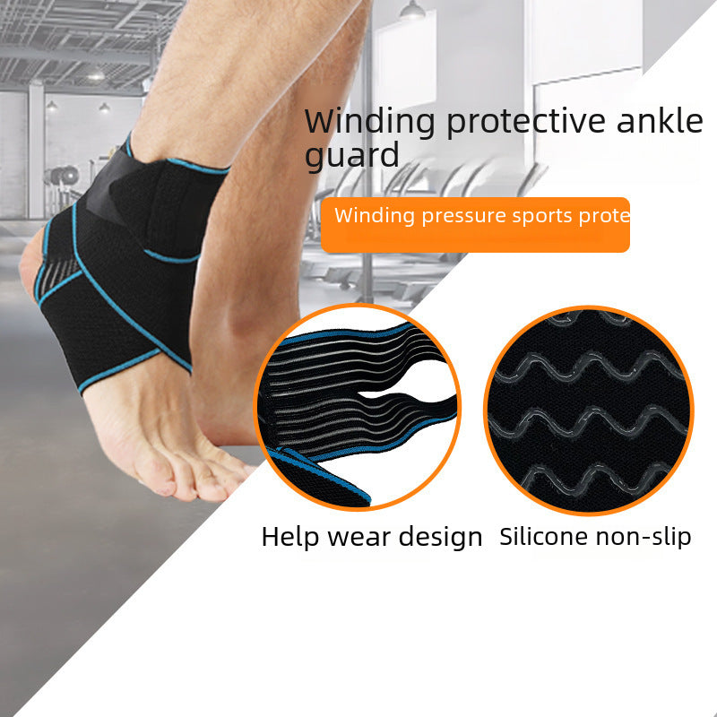 Ankle brace in use showing wraparound support fit during wear