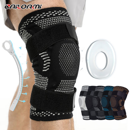 Knee support brace worn on leg to show fit and coverage