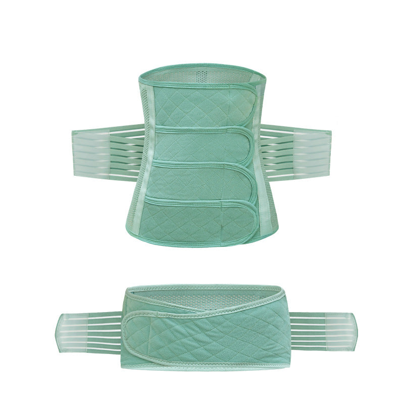 White postpartum support belt with adjustable closure