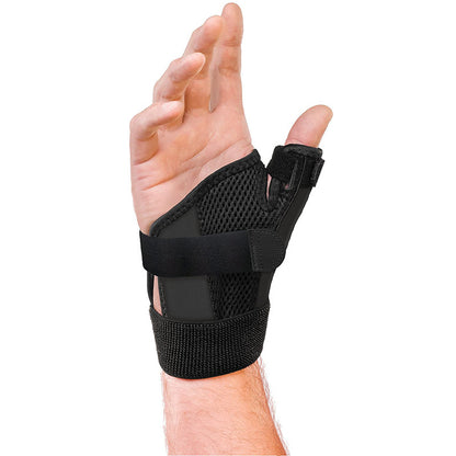 Side view of thumb wrist brace highlighting thumb loop and supportive wrist wrap