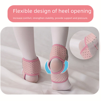 Rose red kids ankle support brace worn on lower leg