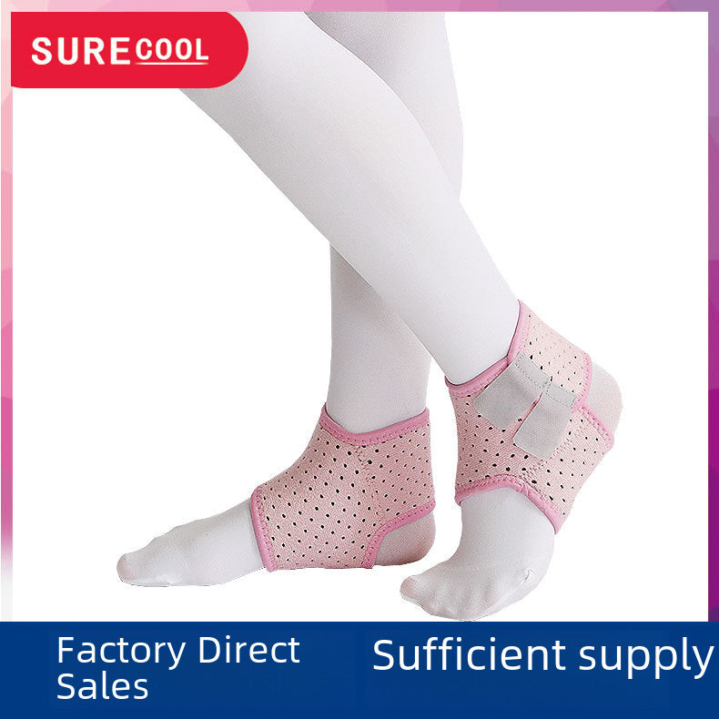 Black kids ankle support brace worn on lower leg