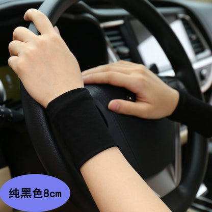 Black wrist support sleeve with slip-on stretch fit