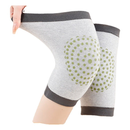 Camel knit knee support sleeve with slip-on design