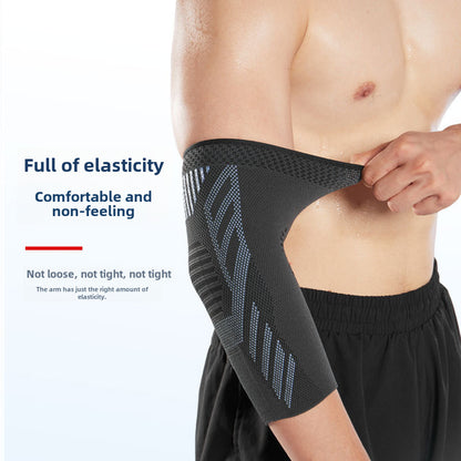 Elbow support sleeve showing contoured fit around elbow and forearm