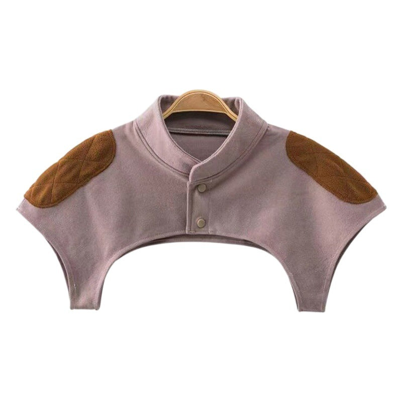 Rose brown shoulder support warmer with button front
