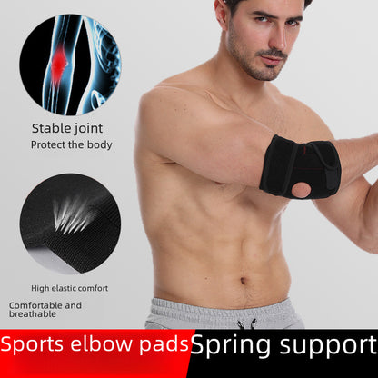 Compression elbow brace graphic highlighting breathable support design