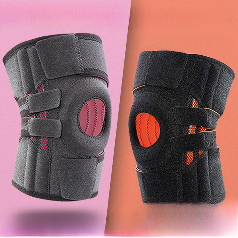 Two color options of the adjustable knee support brace shown side by side