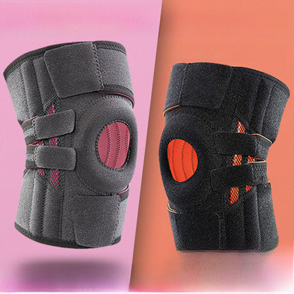 Two color options of the adjustable knee support brace shown side by side
