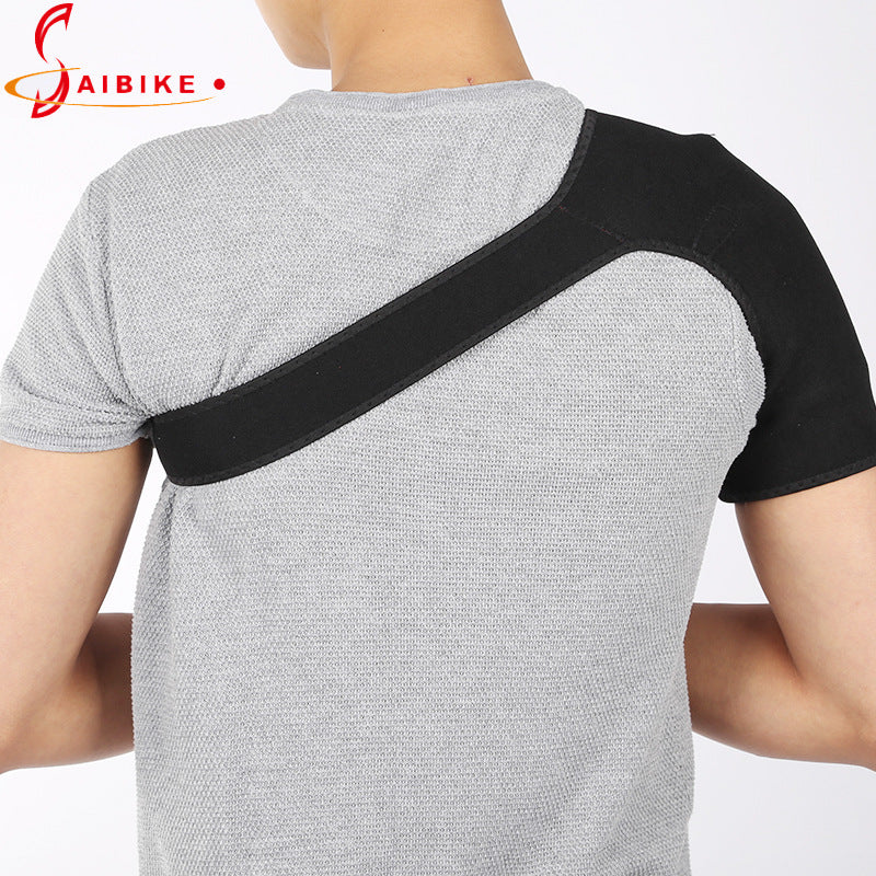 Close-up of shoulder brace material, stitching, and inner lining