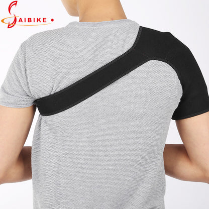 Close-up of shoulder brace material, stitching, and inner lining