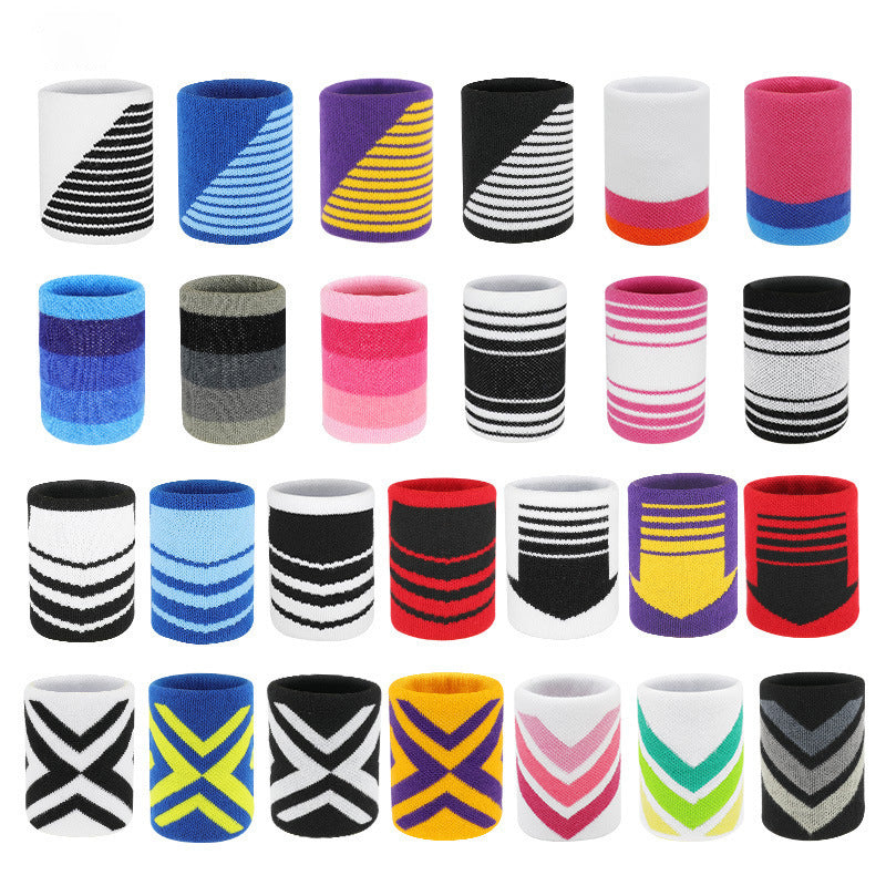 Breathable knit wrist support sleeve in white with green and yellow pattern