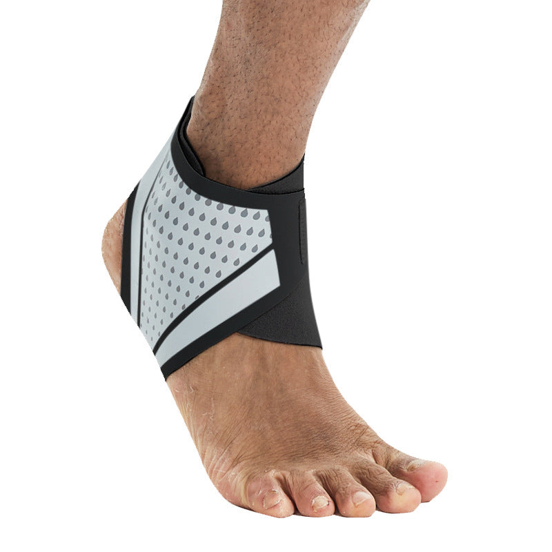 Black ankle support wrap sleeve for left foot