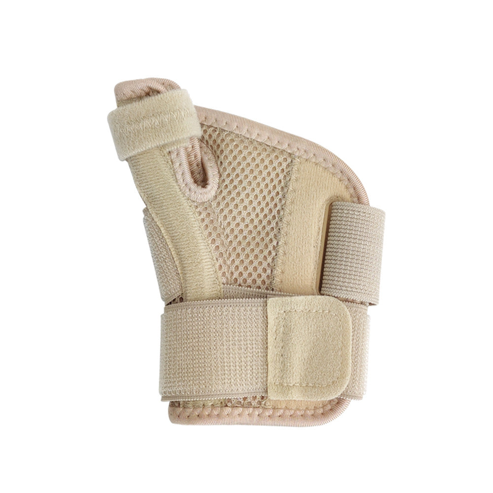 Skin color thumb wrist brace with built-in splint and wraparound straps