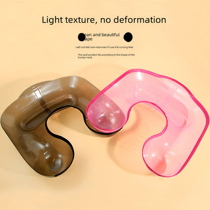 Black salon neck support tray in molded PVC