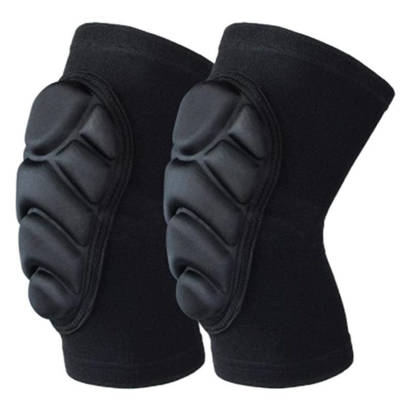 Black elastic padded sleeve pair with raised foam panels for knee or elbow support
