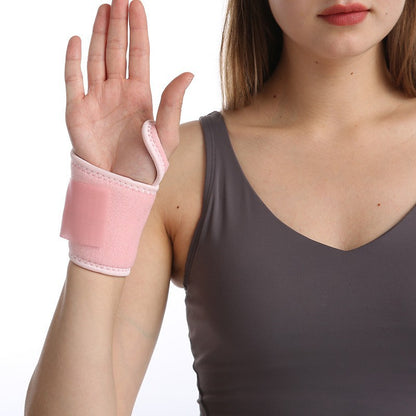 Thumb wrist brace worn on the wrist to show coverage and support