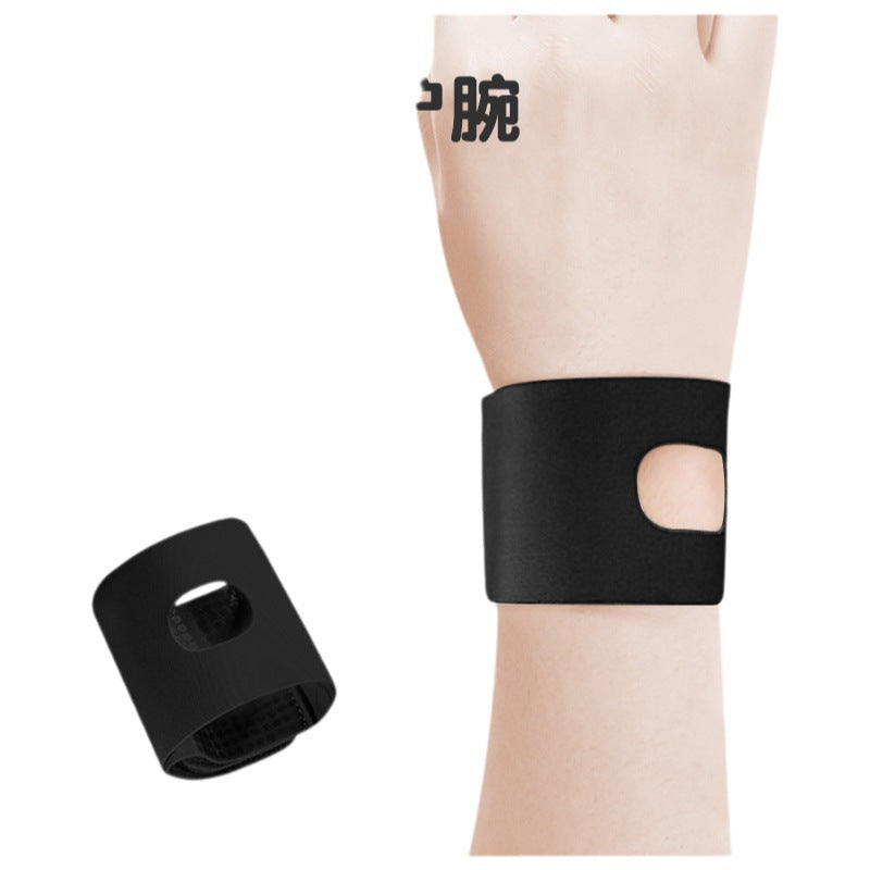 Black ultra-thin wrist support brace worn on wrist