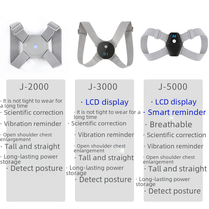 Adjustable gray upper back support brace with shoulder straps