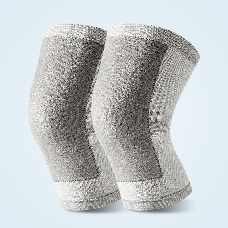 Knit knee support sleeve worn for everyday support and warm coverage