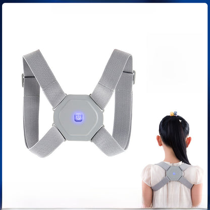 Black LCD posture corrector brace with adjustable cross-back support