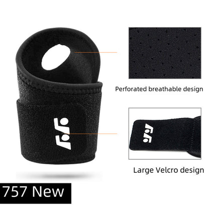 Blue thumb wrist brace shown front and back