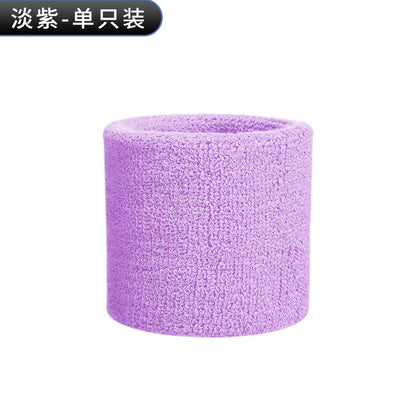 Royal blue cotton terry wrist sweatband on a white background