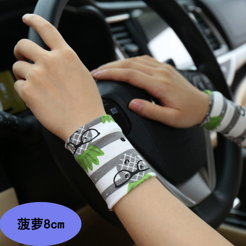 Two wrist support sleeves showing stretch fit and everyday use