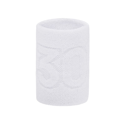 Blue sports wrist sweatband pair in cotton terry fabric