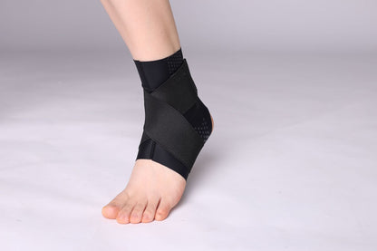 Ankle brace size chart and product dimensions for adjustable heel opening support