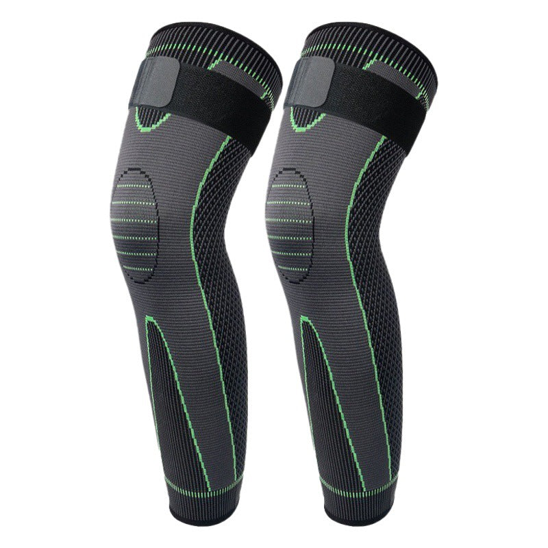 Green knee support sleeve short style with adjustable strap