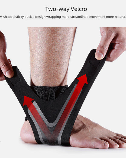 Close-up of two-way Velcro straps on an adjustable ankle brace