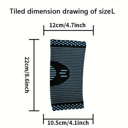 Elbow support sleeve shown in sports lifestyle setting