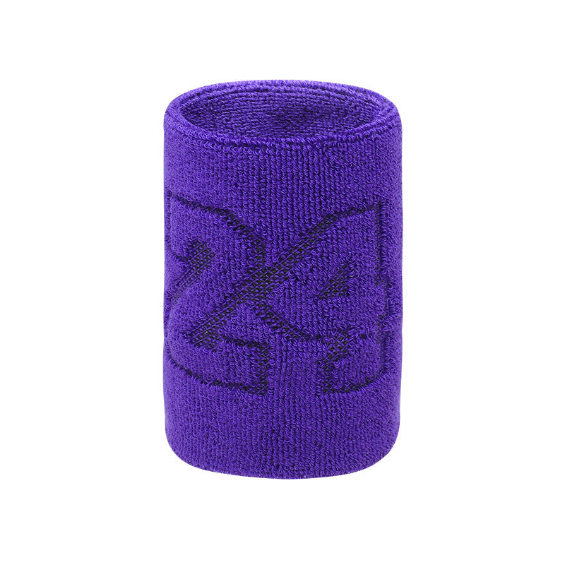 Single blue cotton terry wristband for light wrist support
