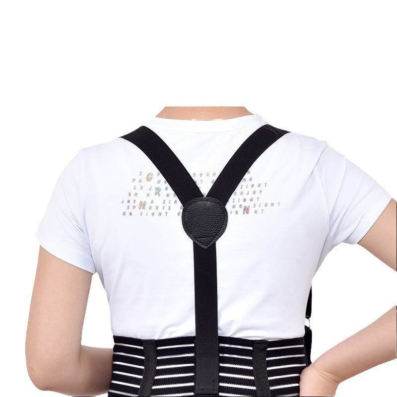 Black maternity belly support belt worn from the front