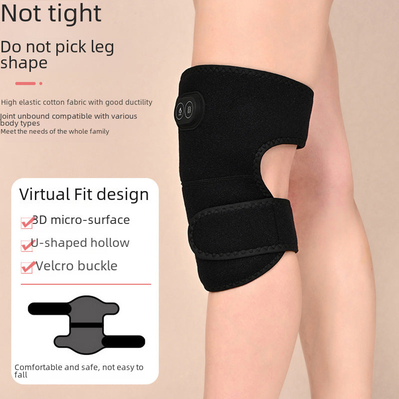 Wraparound heated shoulder brace in use on shoulder and upper arm
