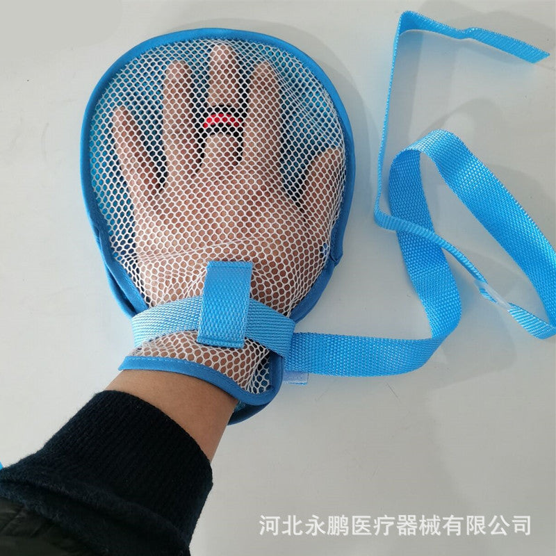 Zipper double-sided mesh hand support glove shown worn on hand