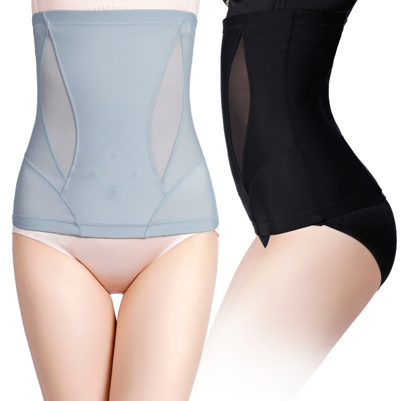 Two postpartum belly support belt color options shown worn on body for comparison