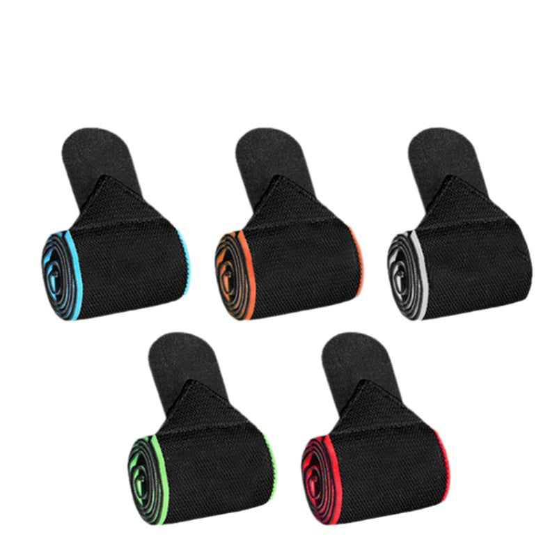 Multiple color options of the wraparound ankle brace shown rolled on white background
