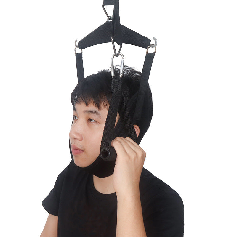 Black adjustable ankle brace support strap with wraparound design and padded structure