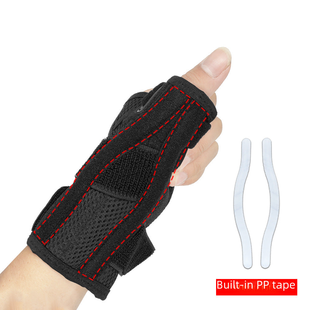 Thumb wrist brace lineup in multiple colors with adjustable straps and support splint