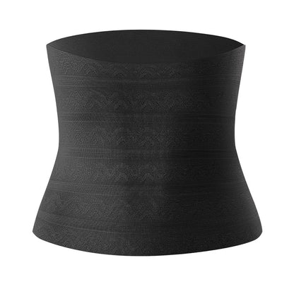 Beige maternity and postpartum belly support band worn on model