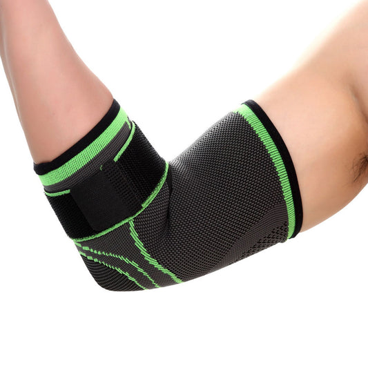 Green-Trim Elbow Sleeve with Strap | 2-Pack