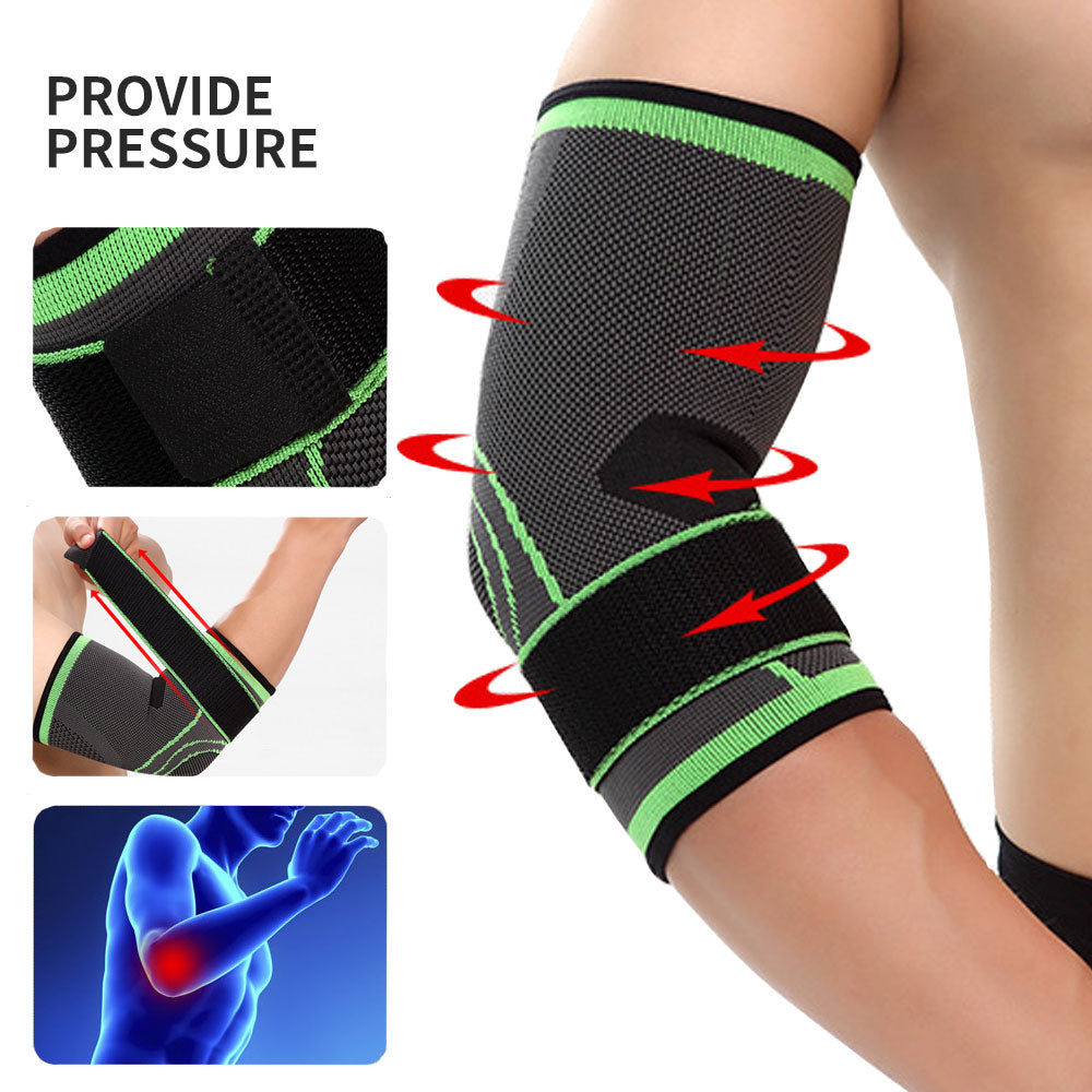 Elbow Support Brace (2 Pack), Adjustable Breathable Nylon Elastic Elbow Sleeve Brace Compression Wrap for Golf Tennis Sports Training Women Men, Elbow Pain Relief