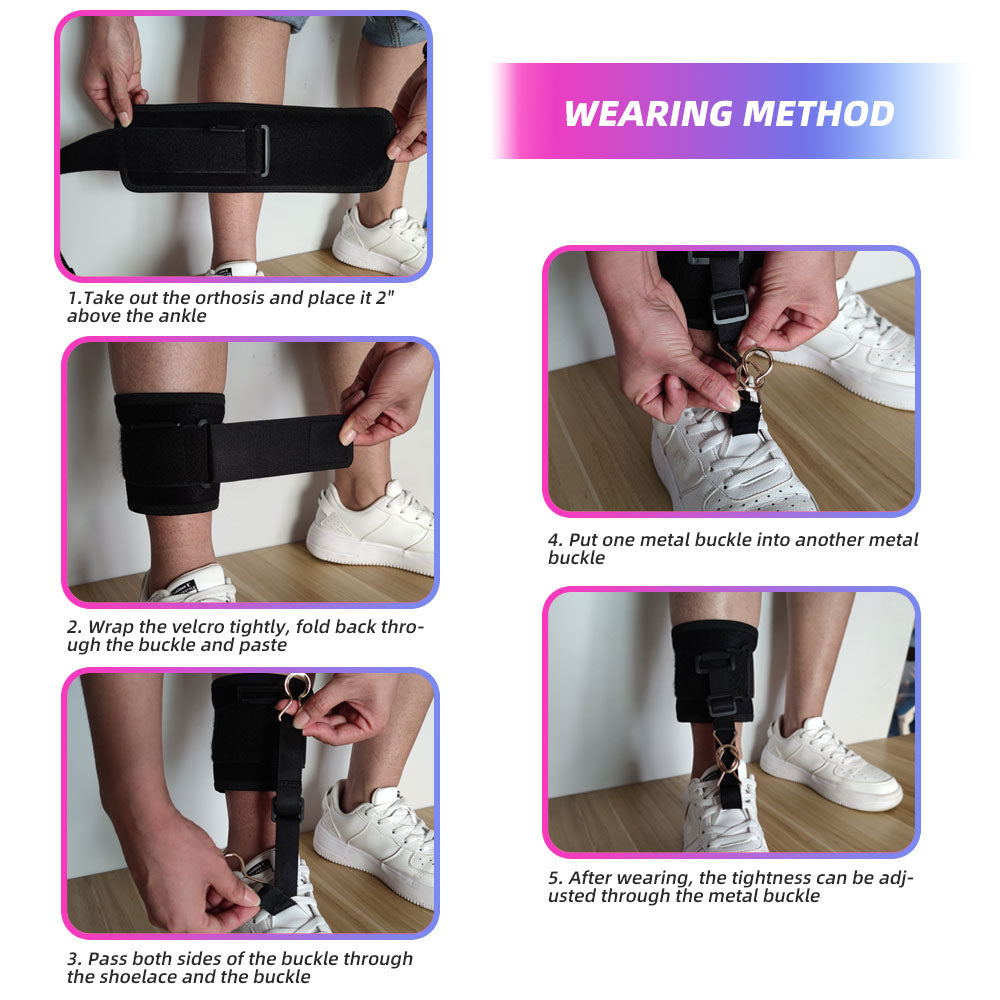 Adjustable Drop Foot Brace Foot Up Afo Brace Unisex Fits for Right /Left Foot Orthosis Ankle Brace Support, Improve Walking Gait, Effective Relieve Pain for Achilles Tendon