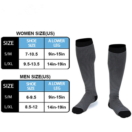 Fine Gray Stripe Compression Socks