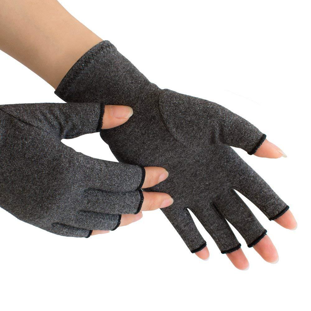 Arthritis Hand Compression Gloves – Comfy Fit, Fingerless Design, Breathable & Moisture Wicking Fabric – Alleviate Rheumatoid Pains, Ease Muscle Tension, Relieve Carpal Tunnel Ache