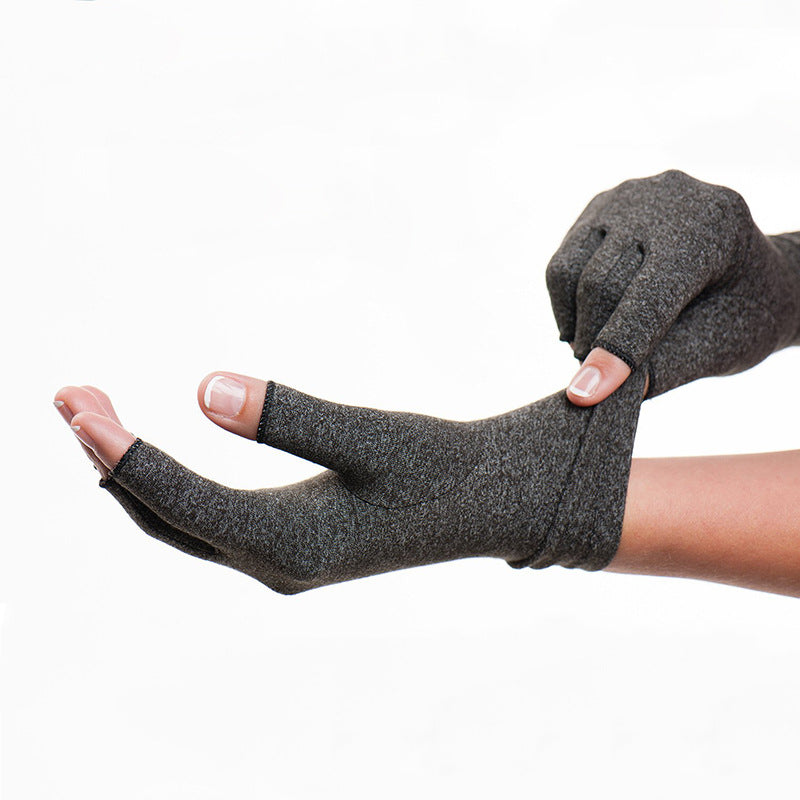 Arthritis Hand Compression Gloves – Comfy Fit, Fingerless Design, Breathable & Moisture Wicking Fabric – Alleviate Rheumatoid Pains, Ease Muscle Tension, Relieve Carpal Tunnel Ache