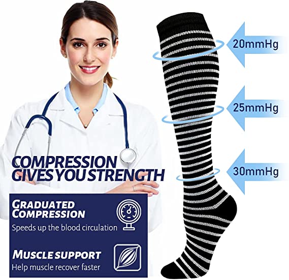 1 Pack Copper Compression Socks for Women and Men Circulation-Best Support for Medical, Running,Nursing,Athletic
